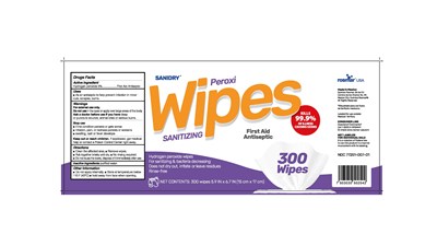 Package Label. Principal Display Panel. (Label Peroxi Wipes)